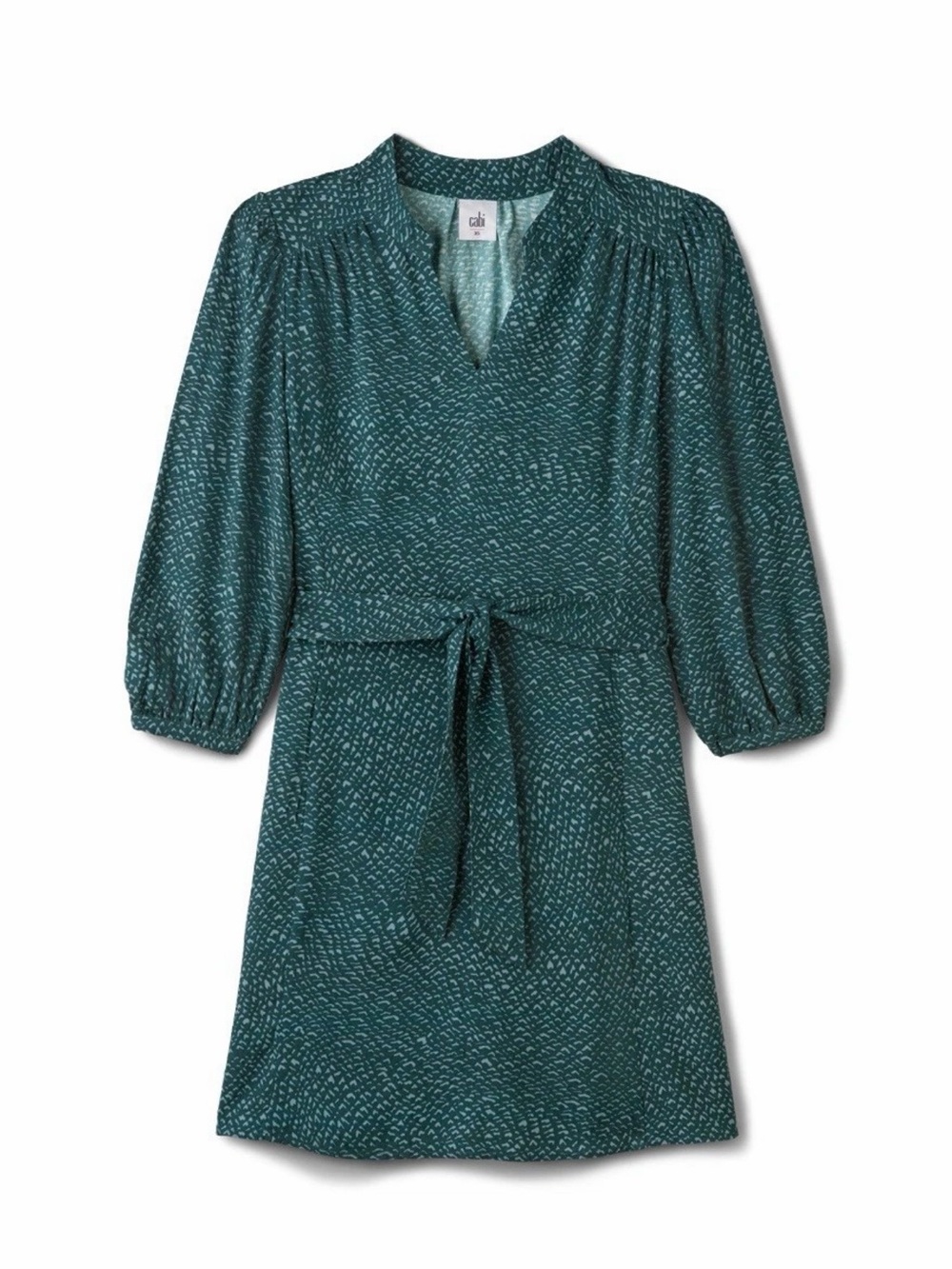 Cabi Whimsy Dress #5025 Teal Belted A-Line Dress Fall 2025 Large